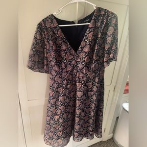 Madewell Dainty Flowy Floral Mini Dress V Neck 6